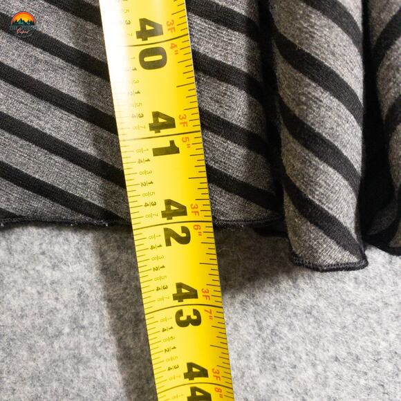 Flutter & Squeak Wrap Dress Gray Striped Long Sleeve Women's Size Large - Picture 6 of 9